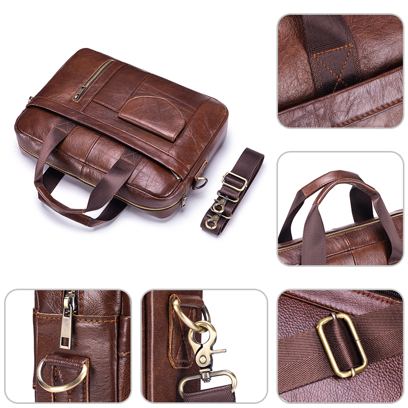 Vintage Men's Genuine Leather  - Luxury Bags That Fit Laptop recensie en prijs