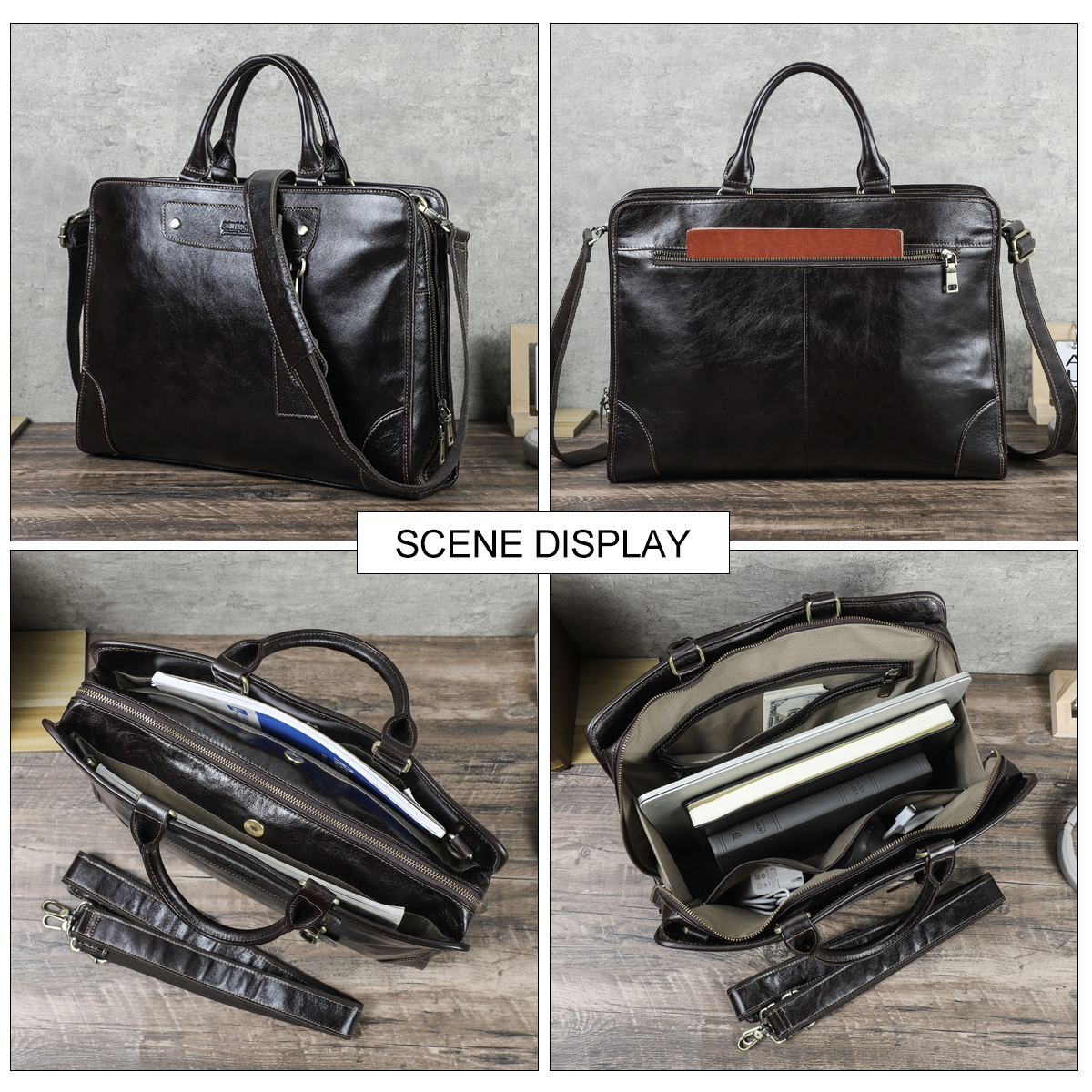 CONTACT'S Genuine Leather Busi - Luxury Bags That Fit Laptop recensie en prijs
