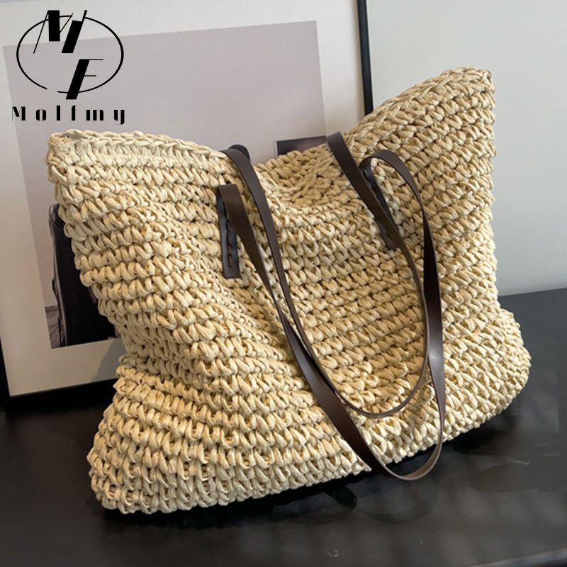 Straw Woven Tote Bags Casual L - Luxury Bags Shopping recensie en prijs