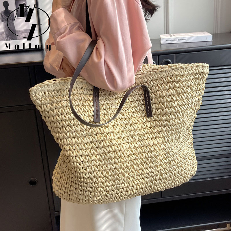 Straw Woven Tote Bags Casual L - Luxury Bags Shopping recensie en prijs