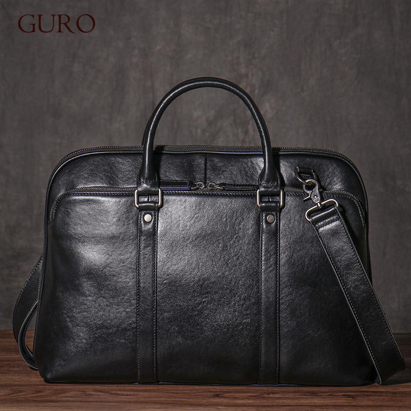 GURO Men's Luxury Genuine Leat - Luxury Bags That Fit Laptop recensie en prijs
